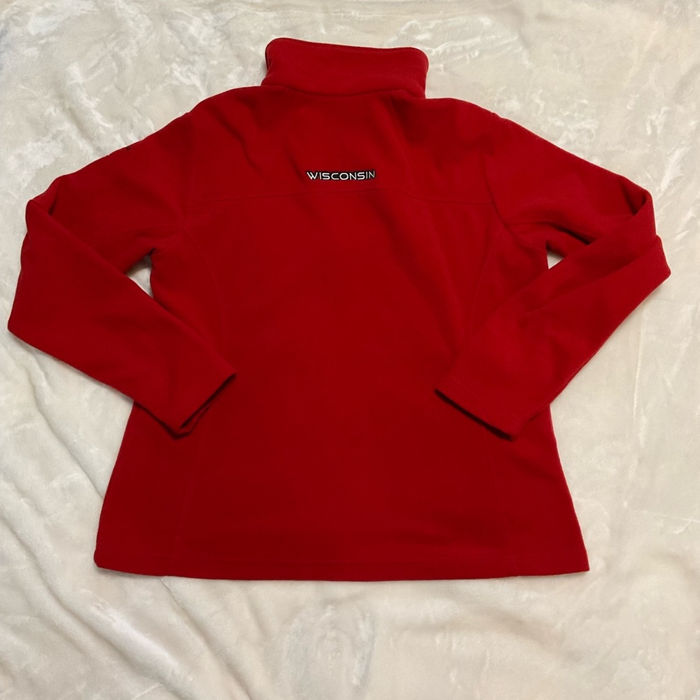 Columbia Women's Wisconsin Vibrant Red Fleece Jacket XL - Picture 2 of 6